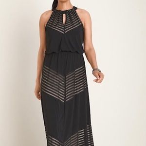 London Times Black Halter Sleeveless Maxi Dress